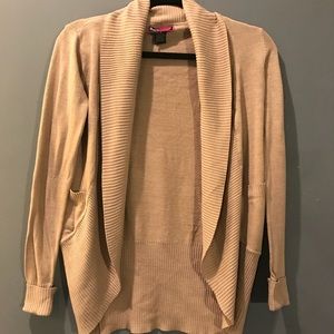 Say What? Tan open front cardigan size S